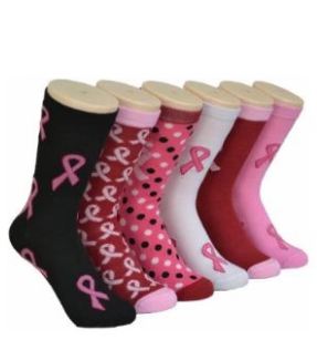 Women’s Breast Cancer Awareness Socks – Pink Ribbon Crew Socks for Fundraising, Walks & Comfort.