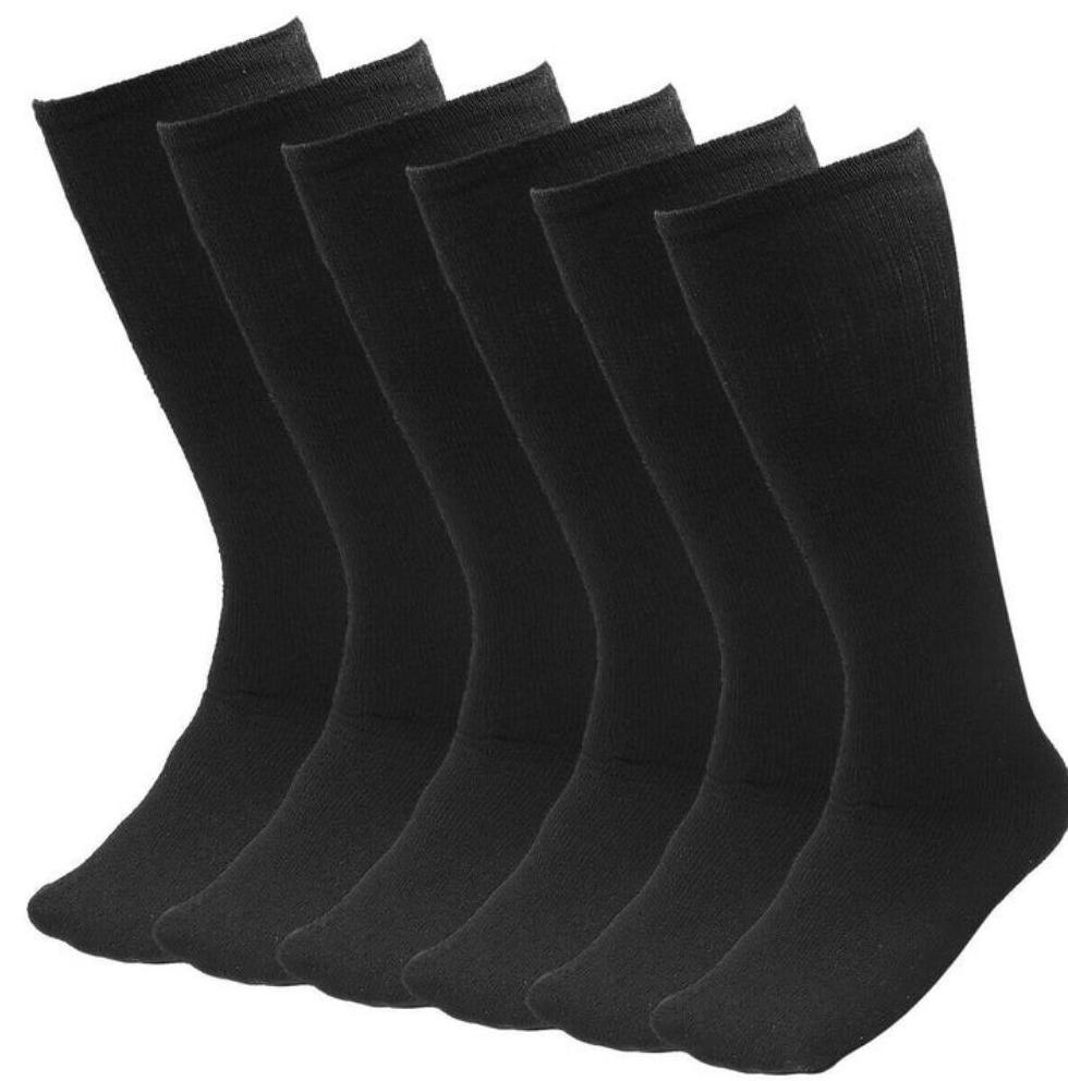 6 Pairs Pack Men's Athletic Tube Socks Running Sports "OVER THE CALF" Full Cushioned Premium Soft Cotton