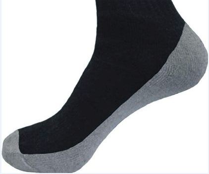 Men's Sports Cotton Crew Socks Everyday Work Performance Cushion (Black With Grey Cushion ) 12 Pairs, Size 13-15