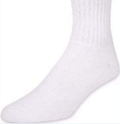 Diabetic Socks For Men Women Non-Binding Doctor Approved Diabetic Crew Socks White 12 Pairs, Size 10-13
