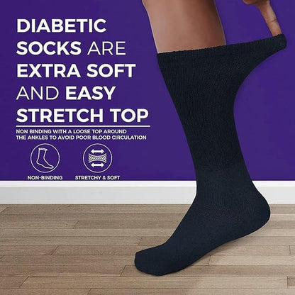 Diabetic Socks For Men Women Non-Binding Doctor Approved Diabetic Crew Socks.