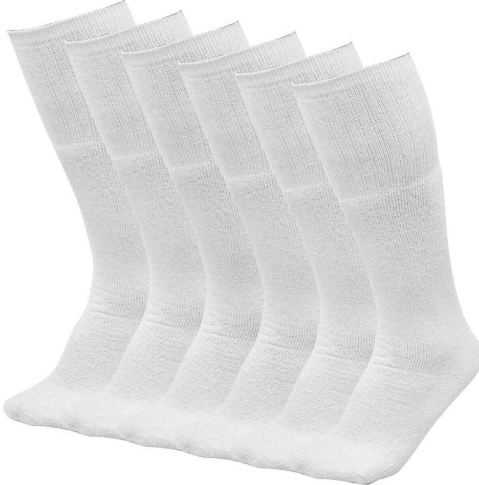 6 Pairs Pack Men's Athletic Tube Socks Running Sports "OVER THE CALF" Full Cushioned Premium Soft Cotton