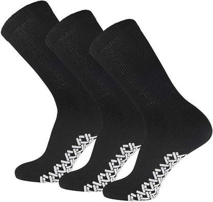 Diabetic Anti Skid Socks Non Slip Non Binding With Grips Hospital Crew Socks For Men Women