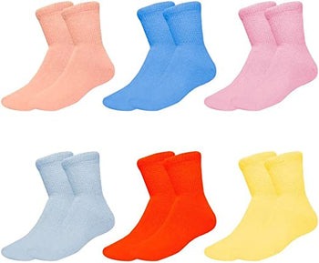Diabetic Socks, Non-Binding Circulatory Cushion Cotton Ankle Crew Socks for Women