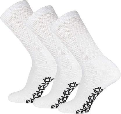 Diabetic Anti Skid Socks Non Slip Non Binding With Grips Hospital Crew Socks For Men Women