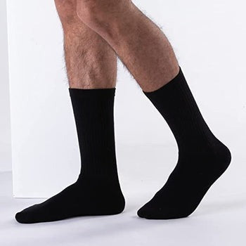 Sports Cotton Crew Socks -Durable Moisture Control Men's Athlete Work Socks