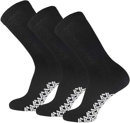 Diabetic Anti Skid Socks Non Slip Non Binding With Grips Hospital Crew Socks For Men Women
