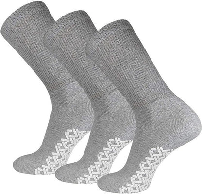 Diabetic Anti Skid Socks Non Slip Non Binding With Grips Hospital Crew Socks For Men Women