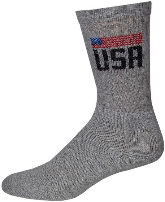 Men’s Sports Casual Cotton Crew Socks USA for All Purpose Work Sports Socks.