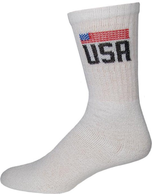 Men’s Sports Casual Cotton Crew Socks USA for All Purpose Work Sports Socks.