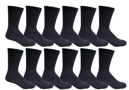 Men’s Casual Cotton Crew Socks for All Purpose Work Sports 12 pairs Bulk & Wholesale