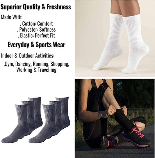 Wholesale Bulk Men’s Casual Cotton Crew Socks for All Purpose Work Sports Socks Grey.